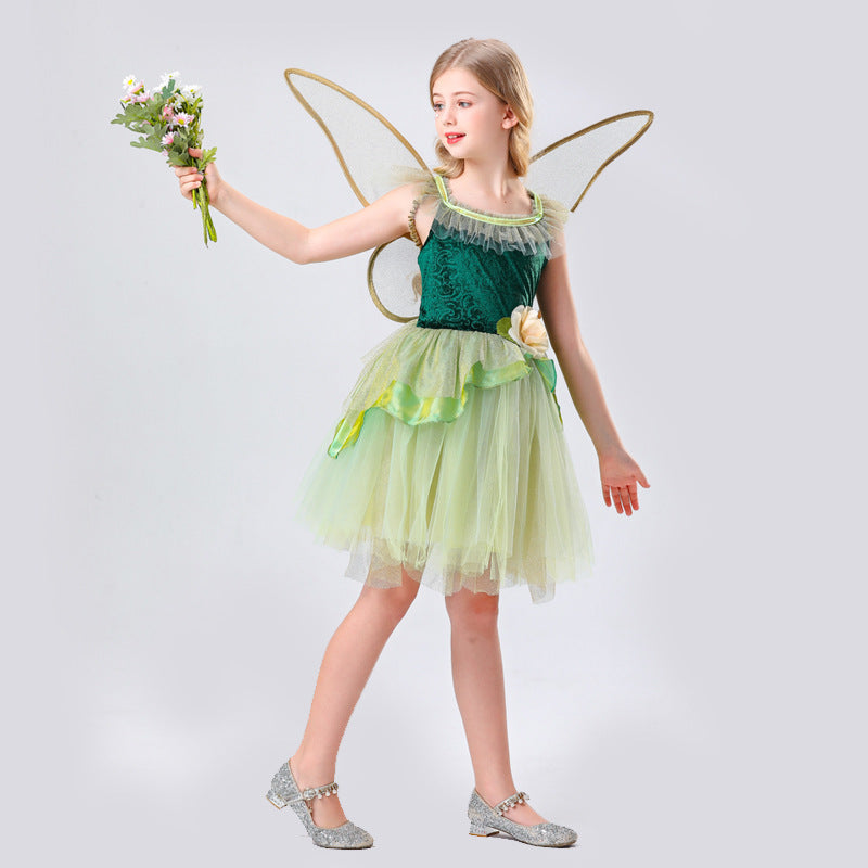 Girls Fairy Costume with Shimmering Wings EVA-US