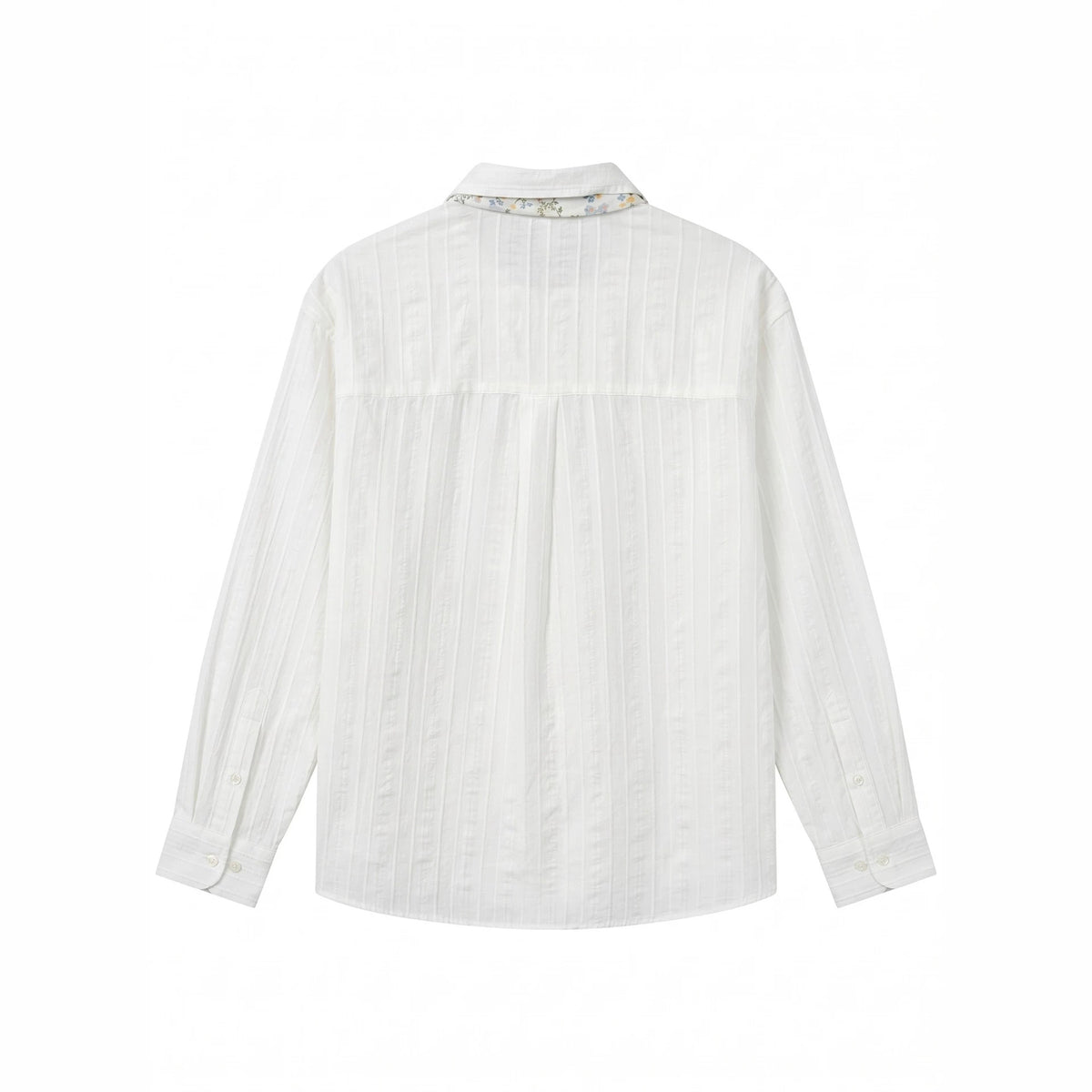 Men's Elegant Long Sleeve Shirt made of fine cotton fabric with chest pocket and subtle floral embroidery EVA-US