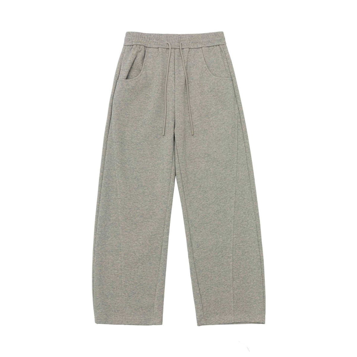 Women loosely cut sweat culottes with drawstring waistband and pleat seam EVA-US