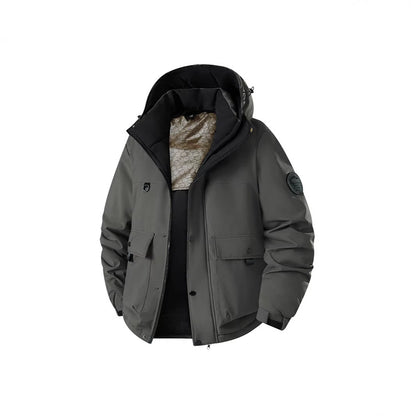 Men's Insulated Urban Parka with Stand-up Collar and Concealed Hood EVA-US