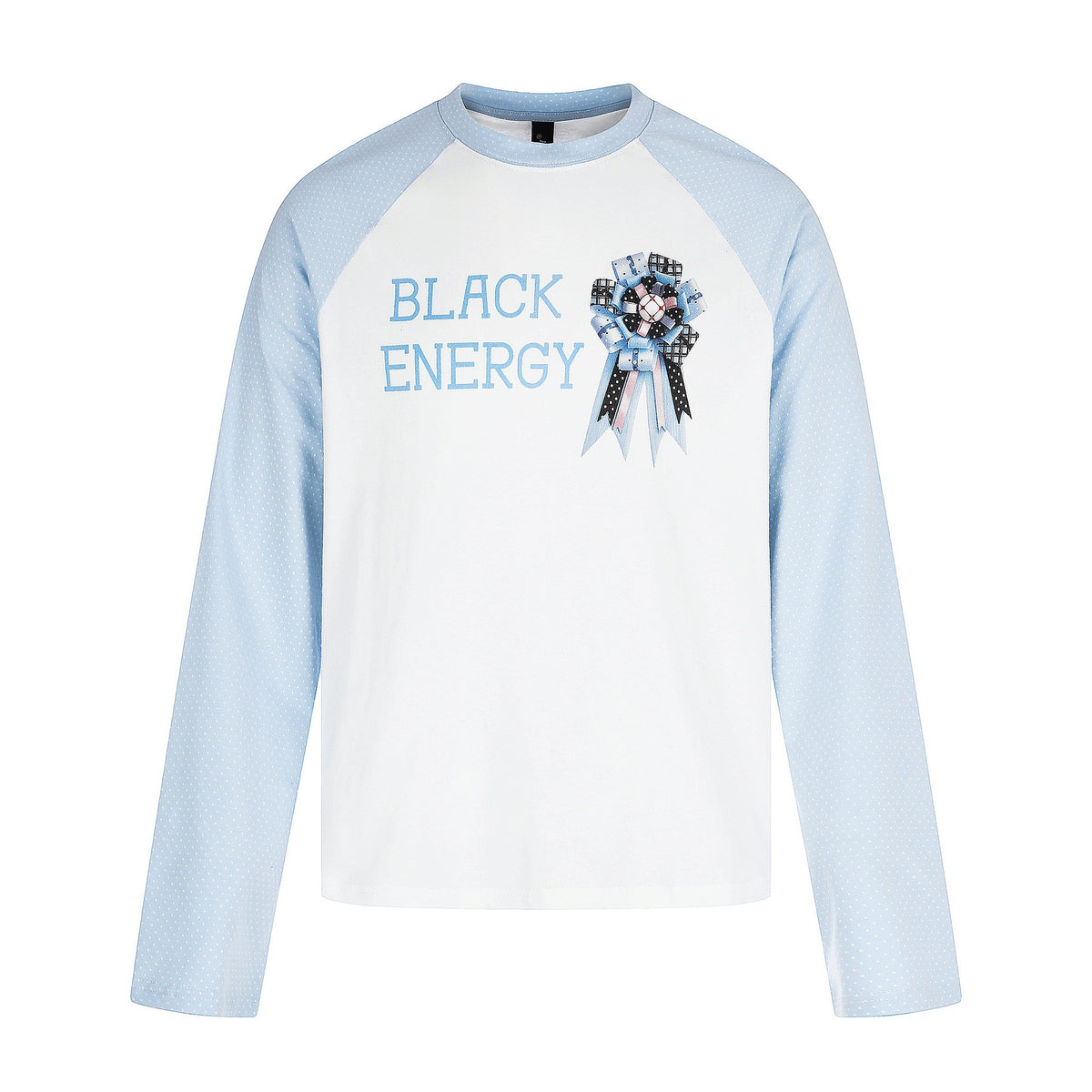 Women's long sleeve shirt with raglan sleeves, decorative bow print and soft cotton blend EVA-US