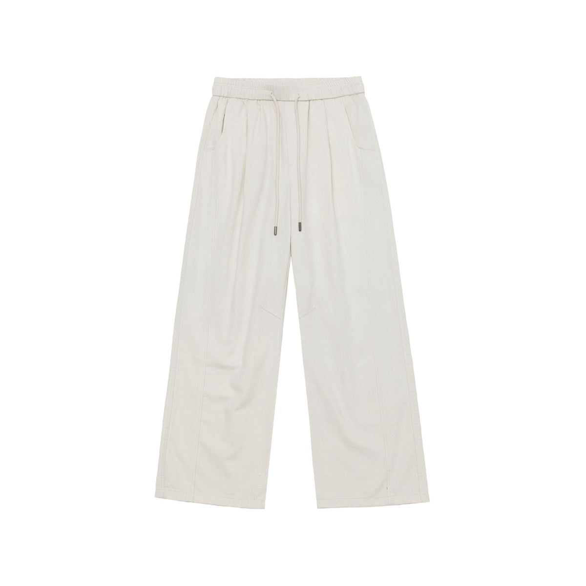 Women's Wide Culotte Pants Made of Cotton Blend with Elastic Waistband and Drawstring EVA-US