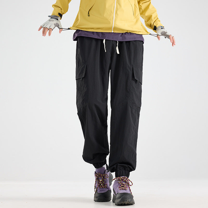 Men's Lightweight Utility Cargo Pants made of Ripstop with Elastic Hem and Multiple Pockets EVA-US