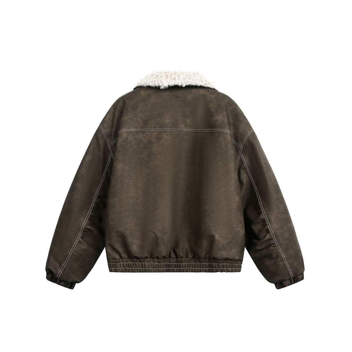 Men's Boxy Suede-Look Blouson with Teddy Lining and High Collar EVA-US