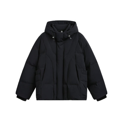 Ladies wide-cut padded parka with high collar, hood, and cargo pockets EVA-US