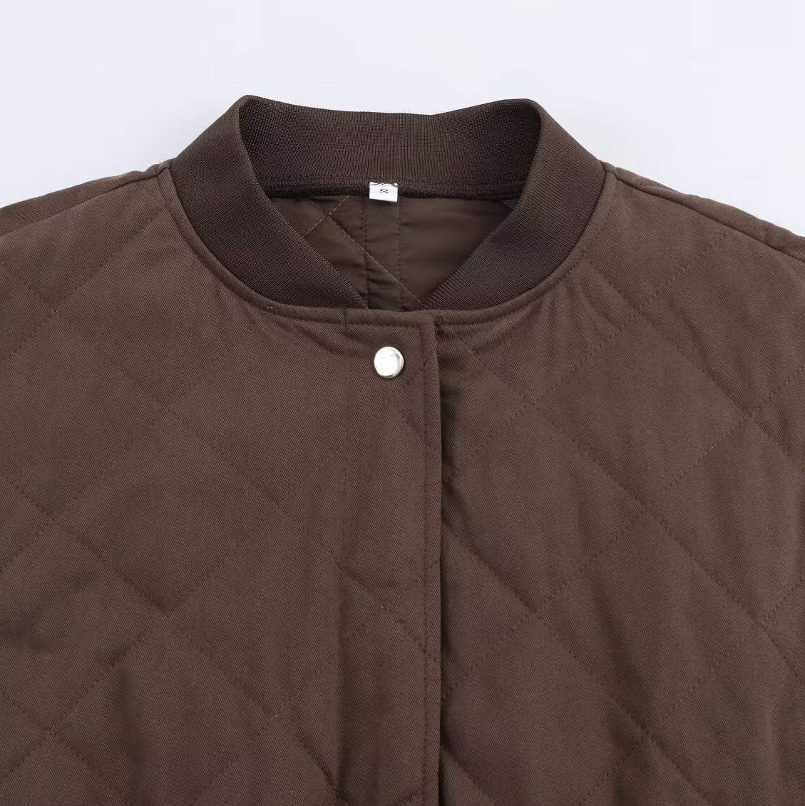 Women Oversized Quilted Blouson with Raglan Sleeves and Patch Pockets EVA-US