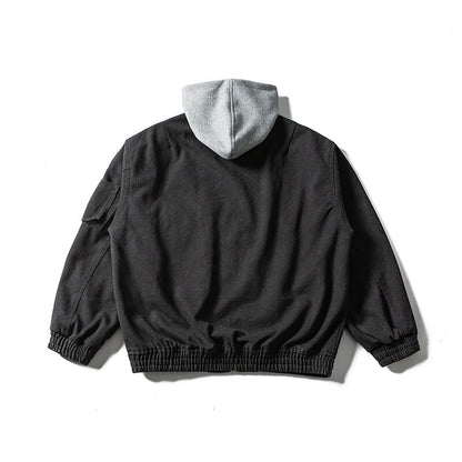 Unisex Oversize Canvas Hoodie with Utility Arm Pocket and Elastic Cuffs EVA-US