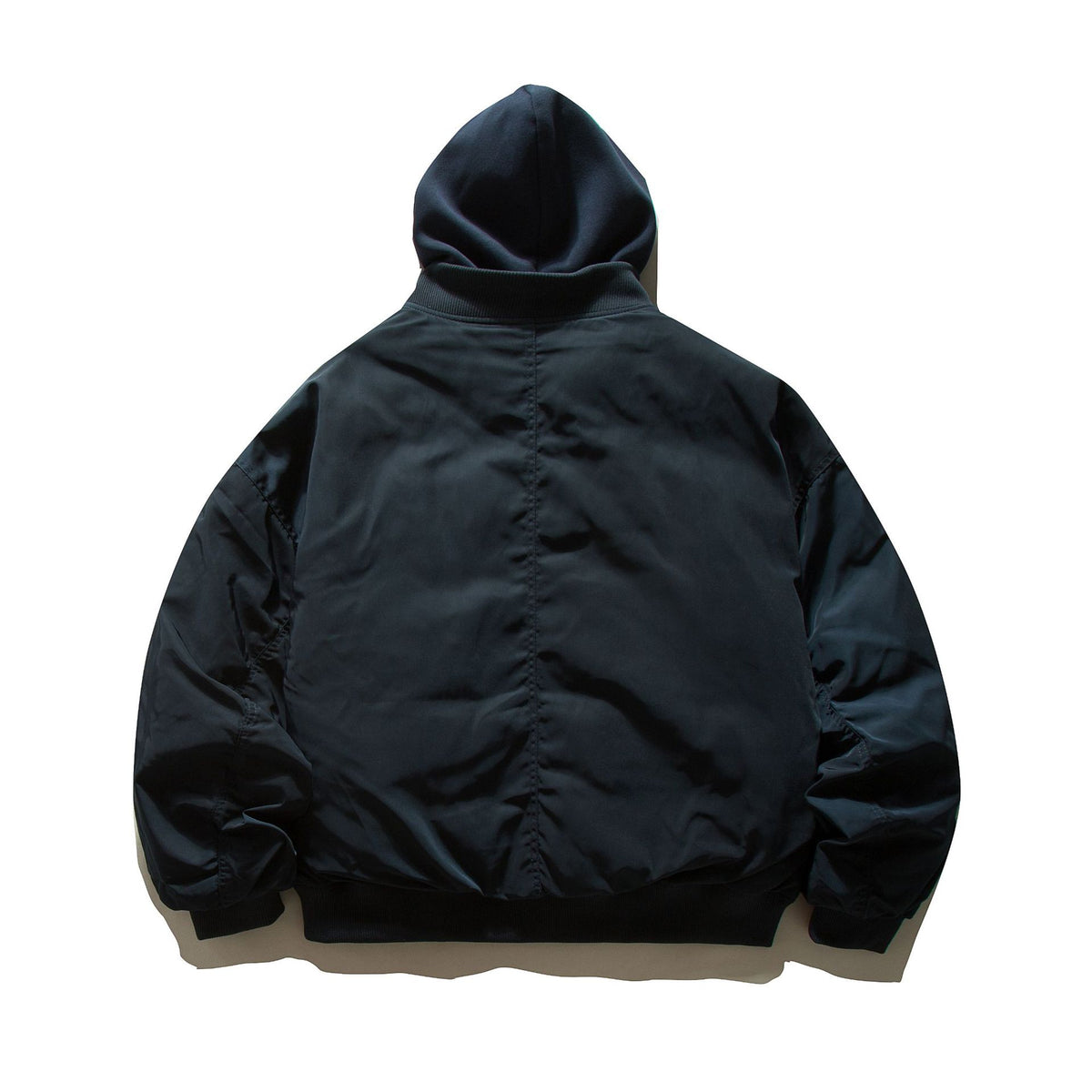 Men's Hooded Bomber Jacket in Pilot Style with Nylon Outer Material and Raglan Sleeves EVA-US
