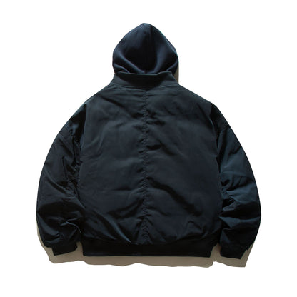 Men's Hooded Bomber Jacket in Pilot Style with Nylon Outer Material and Raglan Sleeves EVA-US