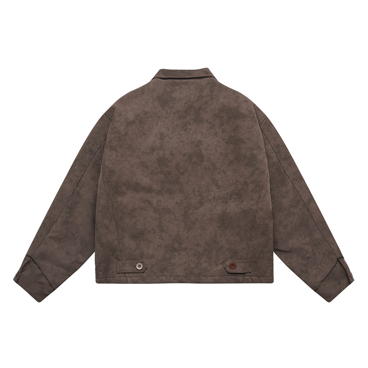 Men's short-cut suede-look blouson with patch flap pockets and shirt collar EVA-US