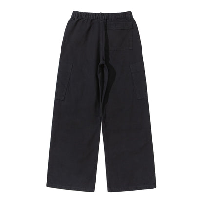 Women's Wide High-Waist Cargo Pants with Patch Pockets and Reinforced Knees EVA-US