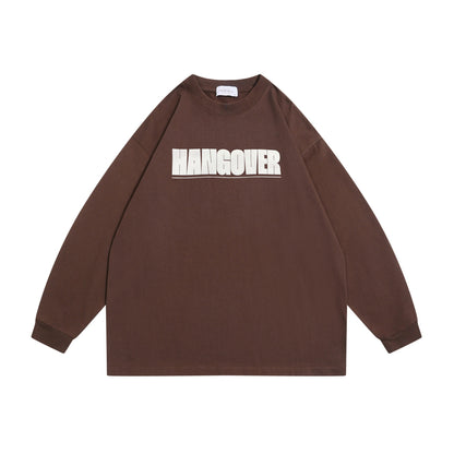 Unisex Oversize sweatshirt with distinctive typo print, ribbed round neckline and extended sleeves EVA-US