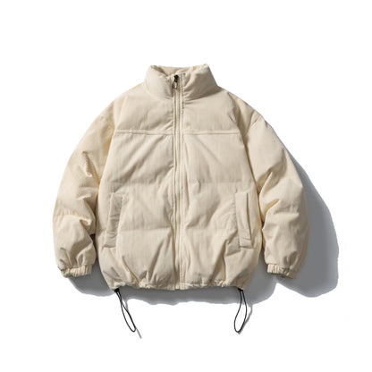 Unisex Padded Cord Blouson Jacket with Stand Collar, Elastic Cuffs, and Drawstring EVA-US