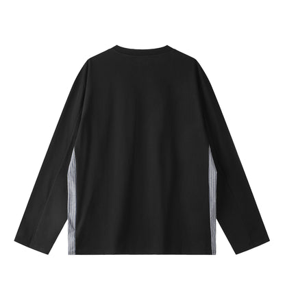 Unisex Oversize Sweatshirt with Side Stripe Panels and Round Neck EVA-US
