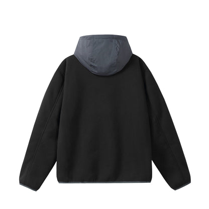 Unisex fleece hoodie jacket with teddy lining, full zip, and side zip pockets EVA-US