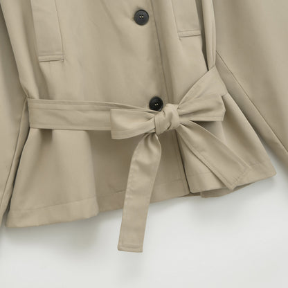 Ladies short trench with tie belt and wide arm EVA-US