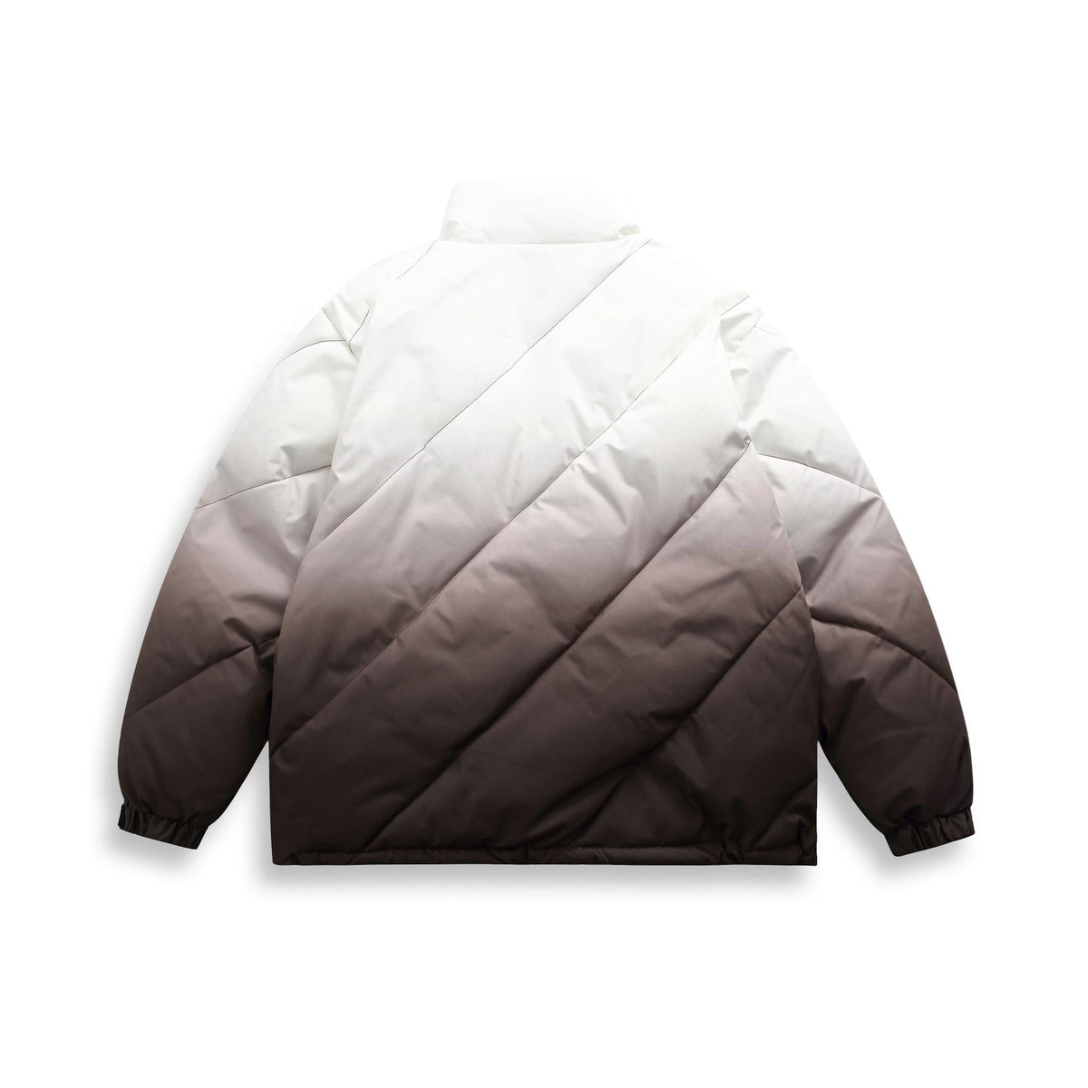 Unisex Short Cut Padded Jacket with Ombre Gradient and Diagonally Quilted Structure EVA-US