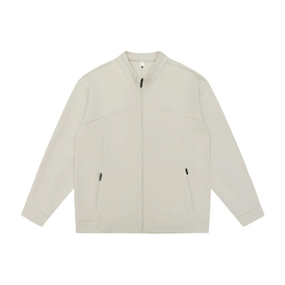 Unisex Oversize Zip Jacket made of heavy cotton blend with stand-up collar and zip pockets EVA-US