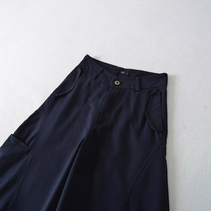 Women's Cropped Cargo Pants with High Waist, Wide Leg, and Flap Pockets EVA-US