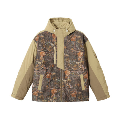Men's waterproof camouflage field jacket with hood, thermal insulation and utility details EVA-US