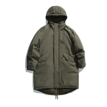 Men's Long Insulated Functional Parka with Stand-Up Collar and Drawstring Hem EVA-US