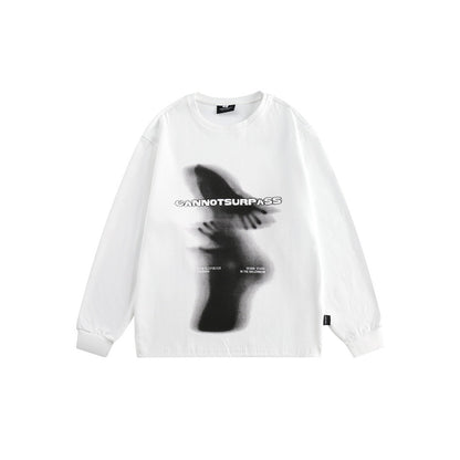 Unisex Oversize-Longsleeve shirt with surreal photo print and ribbed cuffs EVA-US