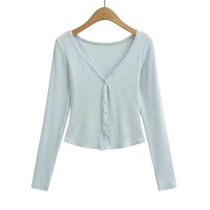 Women Figure-Hugging Layering Set with Turtleneck Long Sleeve and Asymmetrical Button Jacket and Flared High-Waist Pants EVA-US
