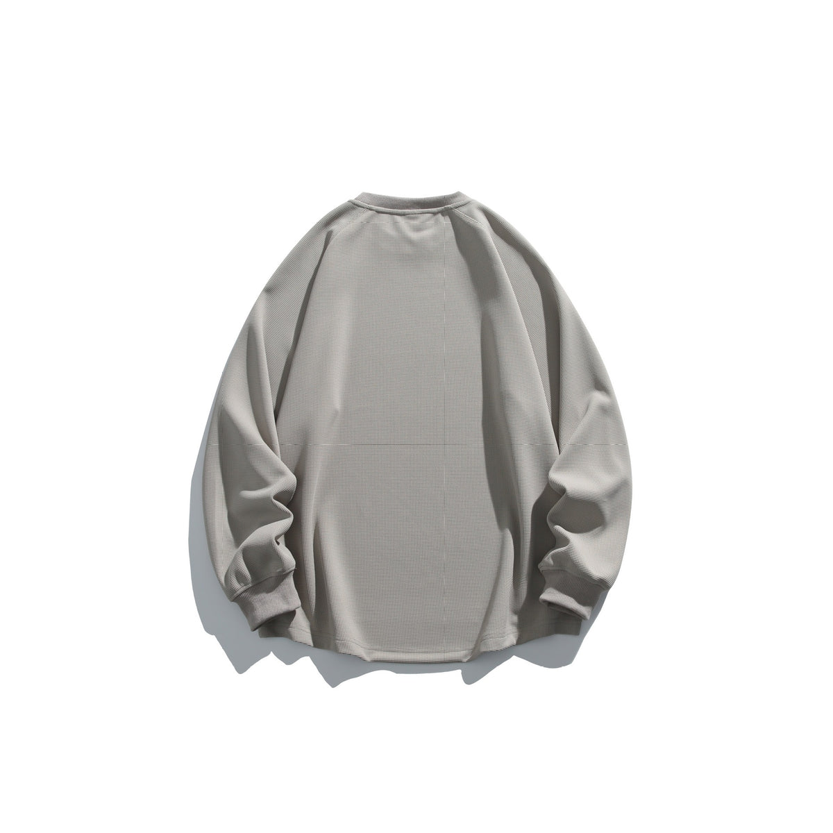Unisex Oversize Waffle Knit Sweatshirt with Round Neck EVA-US