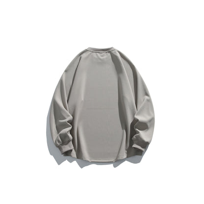 Unisex Oversize Waffle Knit Sweatshirt with Round Neck EVA-US