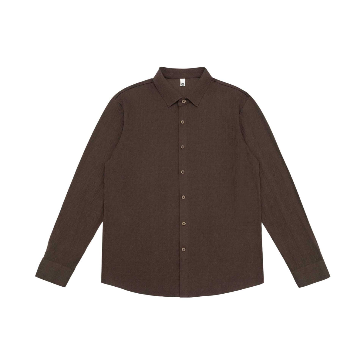 Men's fine cotton twill shirt jacket style with a Kent collar and rounded hem EVA-US