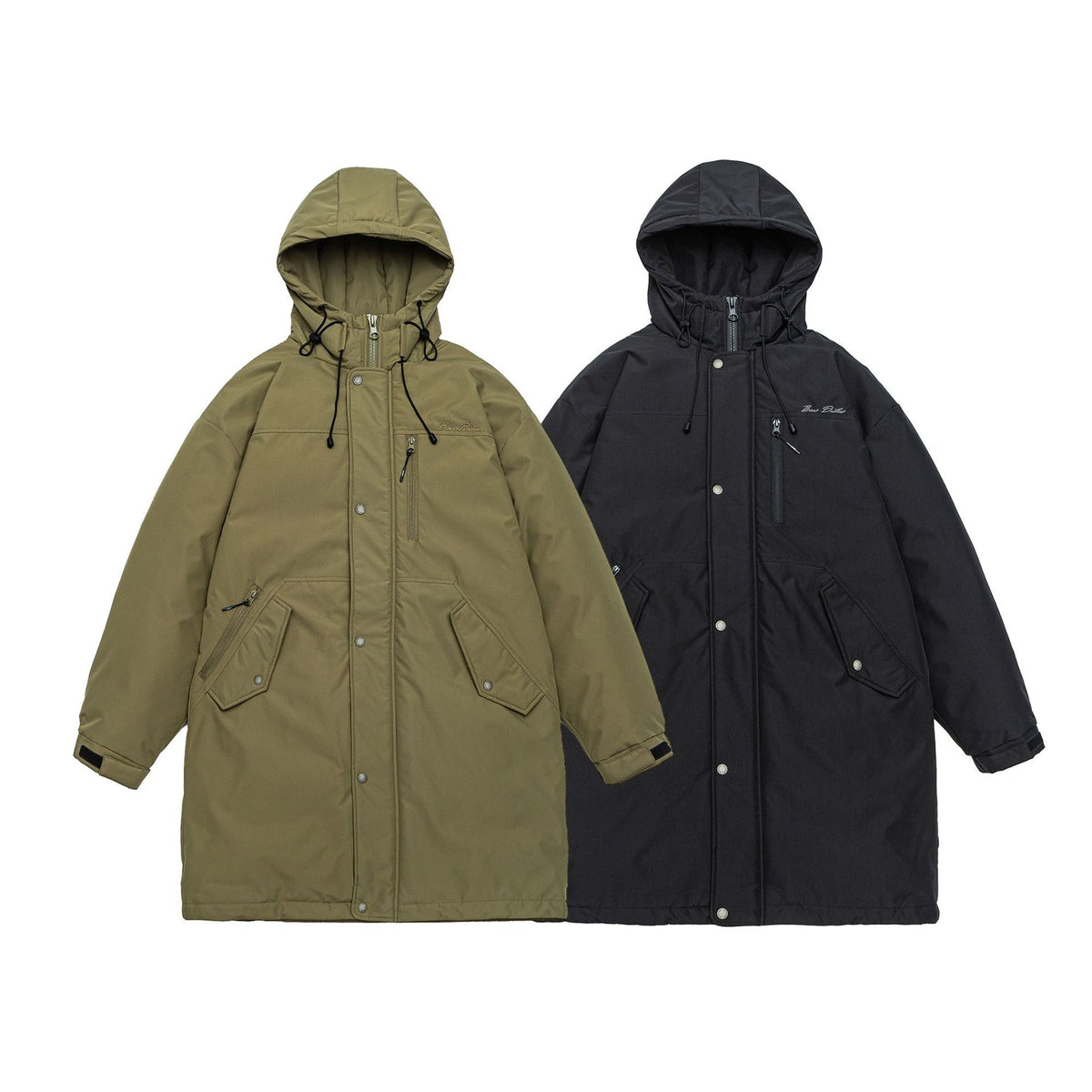 Men's warmer windproof parka with hood, quilted lining and front pockets EVA-US