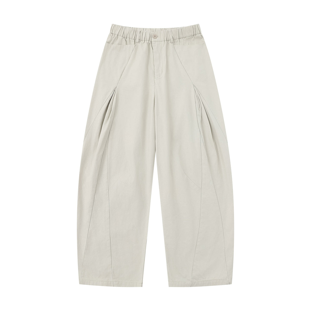 Women Wide Culotte Pants with Decorative Pleats and Elastic Waistband EVA-US