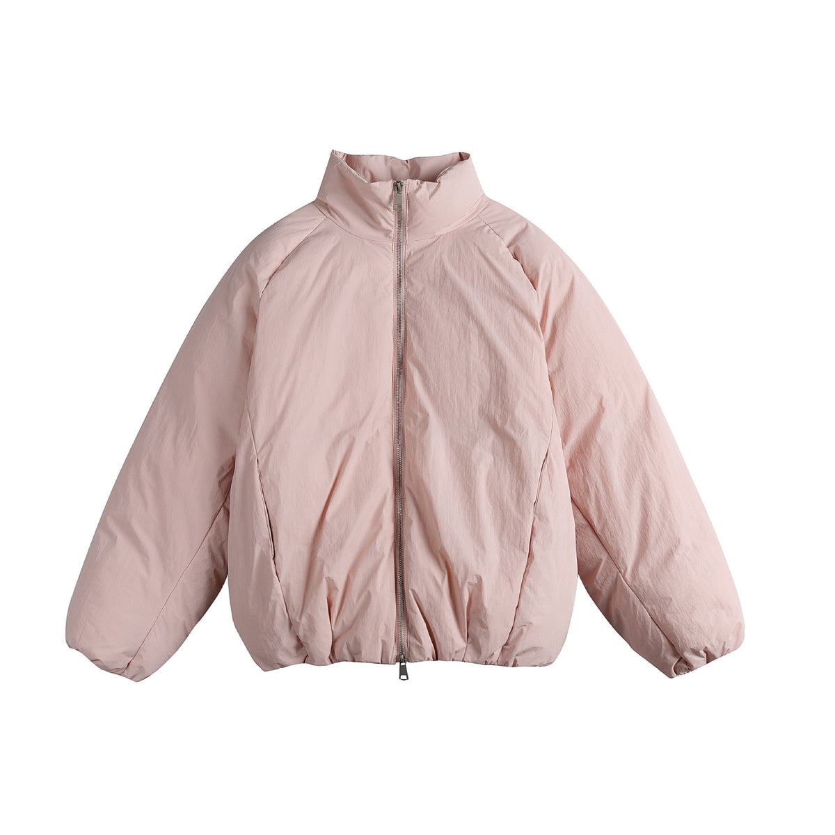 Unisex Oversize Quilted Jacket with High Stand Collar and Two-Way Zip EVA-US