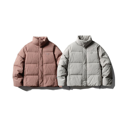 Men's Short Boxy Puffer with Padded Cushion Collar and Windproof Outer Shell EVA-US