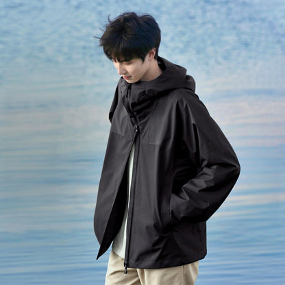 Men's three-piece waterproof outdoor jacket with removable hood and fleece inner jacket EVA-US