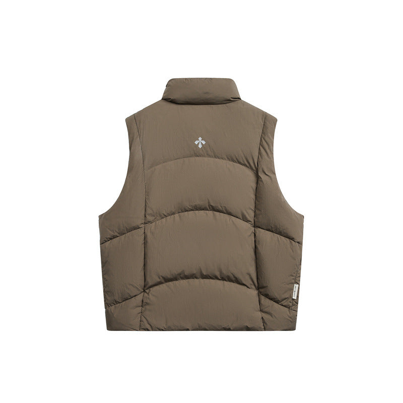 Men's padded quilted vest with high stand-up collar and multifunction pockets EVA-US