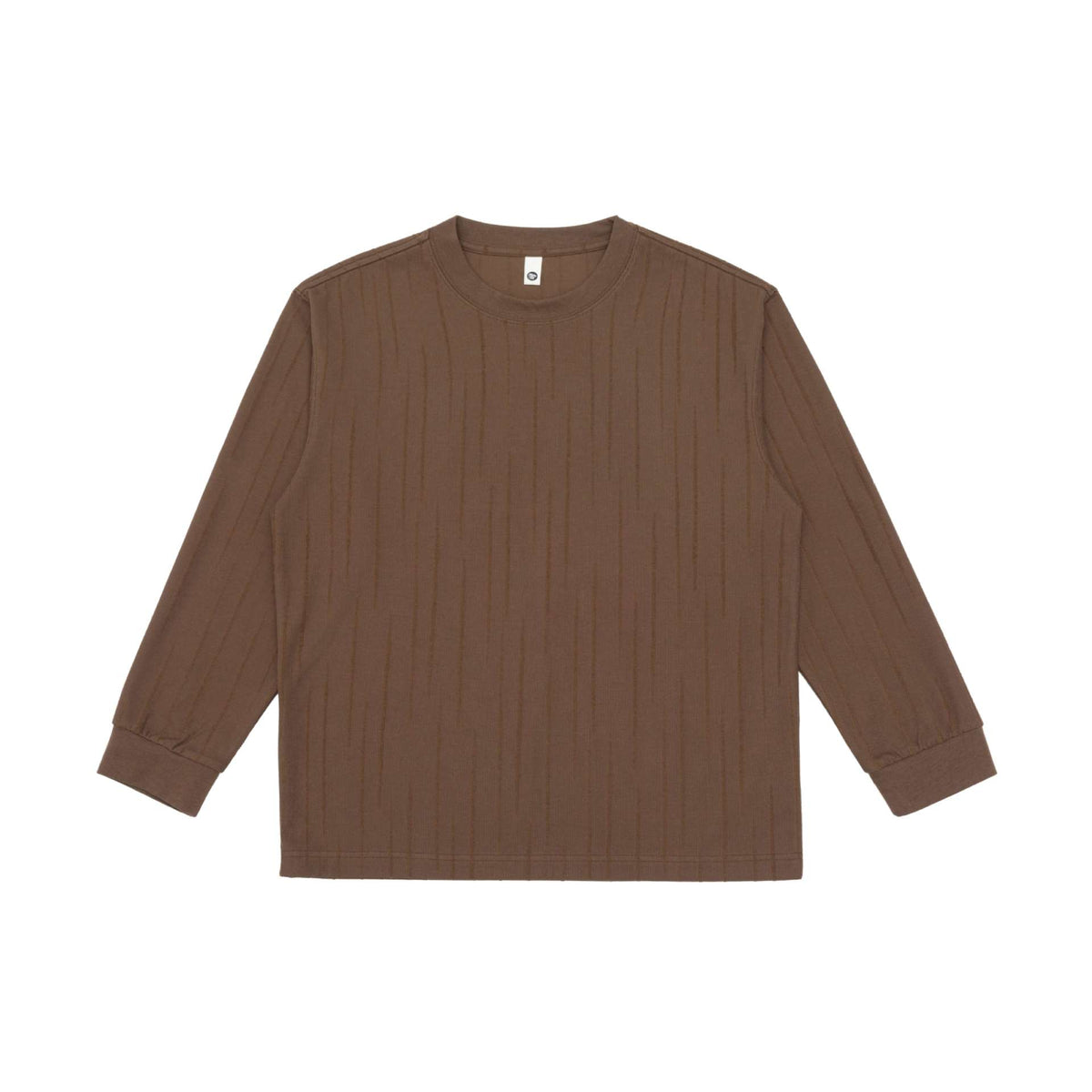 Unisex Premium-Long Sleeve Shirt made of textured jersey with reinforced round neckline EVA-US
