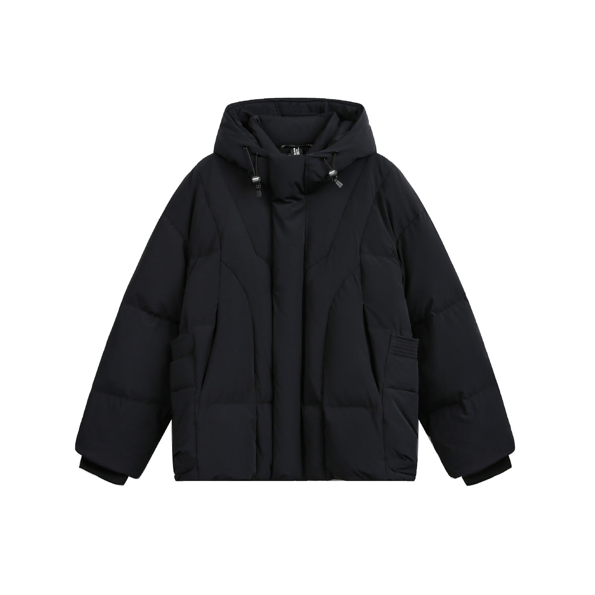 Ladies wide-cut padded parka with high collar, hood, and cargo pockets EVA-US