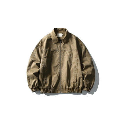 Men's short jacket in utility canvas style with full zip and elastic hem EVA-US
