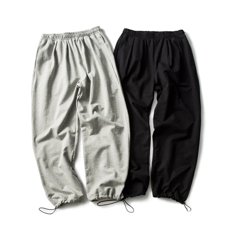Unisex Relaxed-Fit Jogging Pants with Elastic Waistband, Drawstring and Adjustable Hem