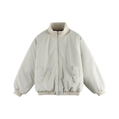 Women's Oversized Bomber Jacket EVA-US with Stand-up Collar, Padded Lining and Flap Pockets