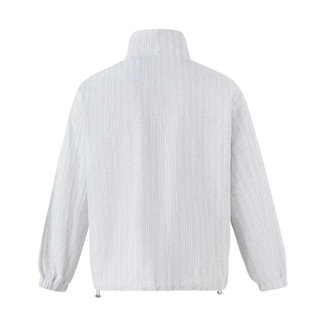 Unisex Short Cut Structured Boxy Blouson Jacket with High Stand Collar and Snap Flap Pockets EVA-US
