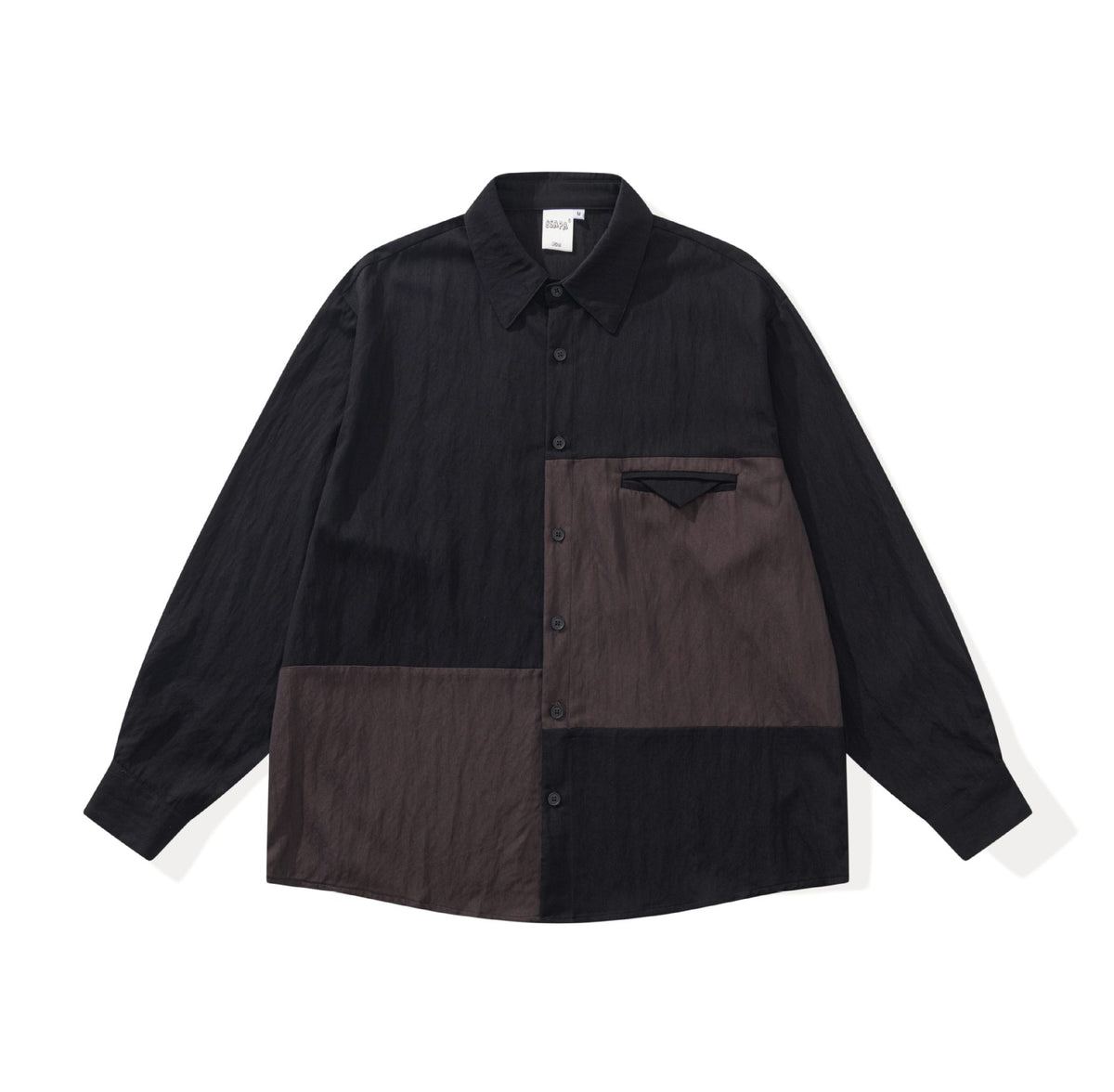 Unisex Oversized Shirt Jacket in Patchwork Design EVA-US