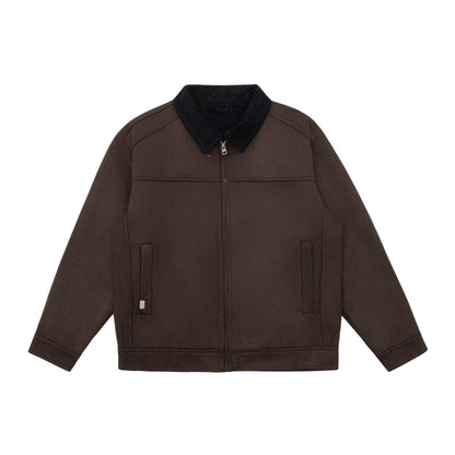 Men's short jacket in canvas workwear style with cord collar EVA-US
