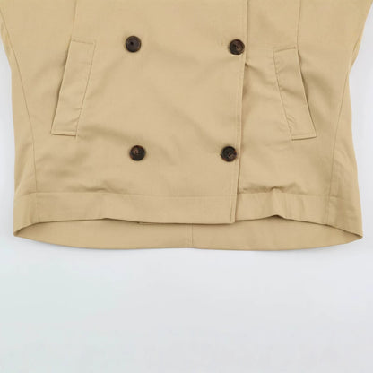 Women's short trench coat in oversized cut with double button placket and shoulder straps EVA-US