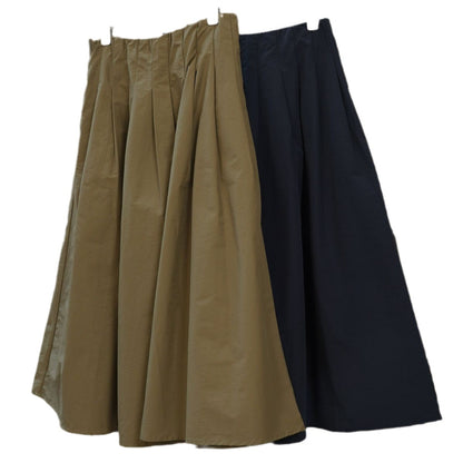 Women's Wide Swinging Midi Skirt with High Waist and Soft Pleats EVA-US