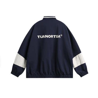 Unisex Boxy-Colorblock-Training Jacket with high stand-up collar EVA-US