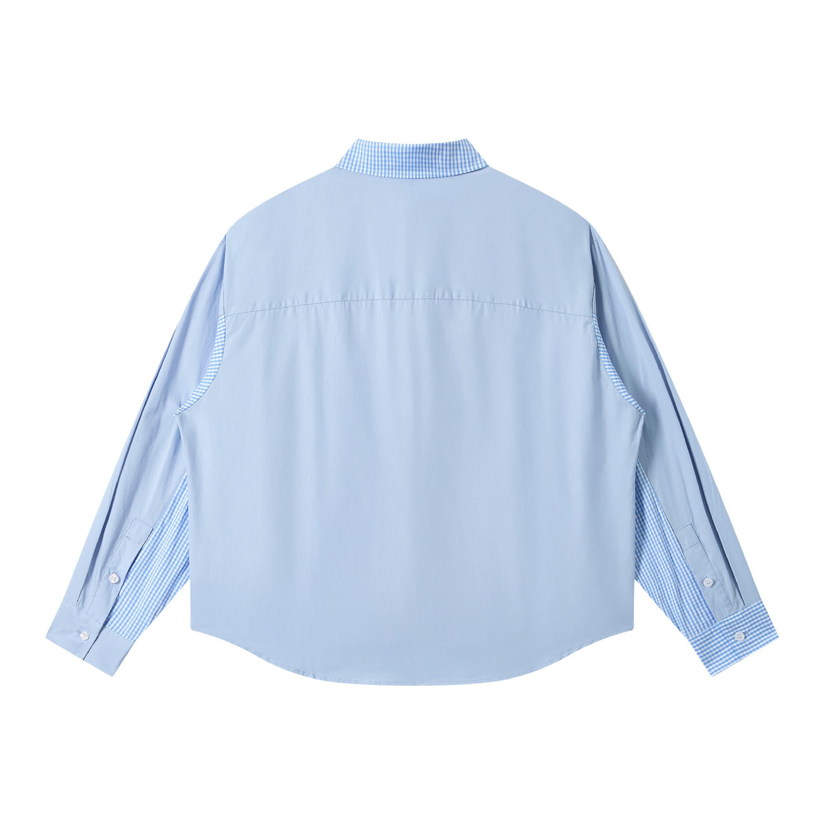 Women's Oversize Shirt with Check Panels and Raglan Sleeves EVA-US