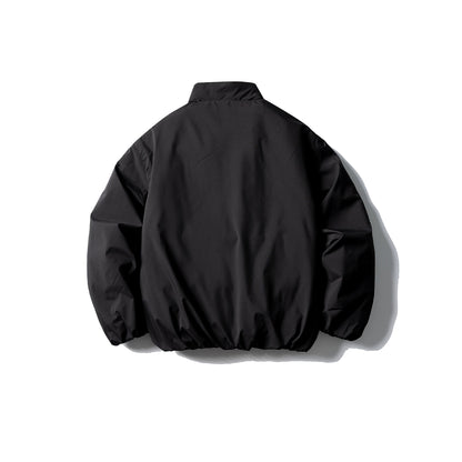 Unisex Short Boxy Thermal Blouson with High Standing Collar, Elastic Hem and Concealed Zipper EVA-US