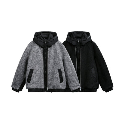 Unisex Oversized Teddy-Fleece Winter Jacket with Removable Hood EVA-US